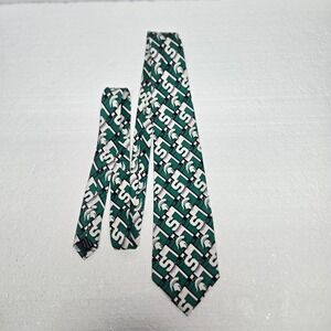 Larson Mens Michigan State Spartans Tie Green White Greek Pattern